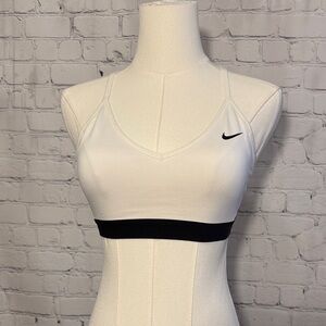 Nike Women's White and Black Sports Bra